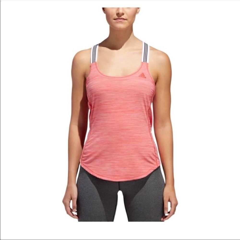 Adidas Pink Performer X-Back Strap Tank Top - Size Large - Picture 6 of 7